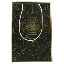 Spiderweb spinnen und Sterne schwarz und gold