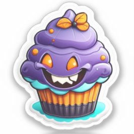 Spiderweb-Süßigkeiten: Halloween Cupcake Aufkleber