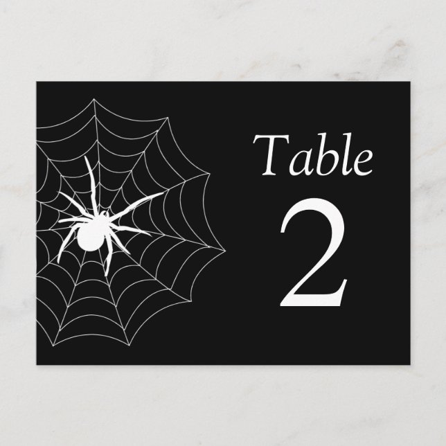 Spiderweb-Tischnummern (schwarz / weiß) Postkarte (Vorderseite)