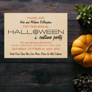 Spiderweb Typographie Halloween Invitation