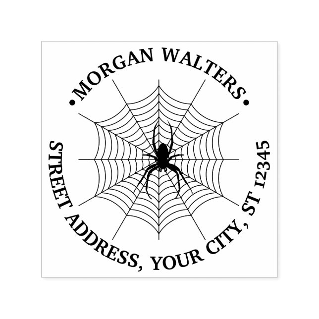 SpiderWeb und Spider Silhouette #2 Namensadresse Permastempel (Design)