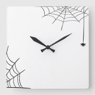 Spiderweb Wall Clock Quadratische Wanduhr