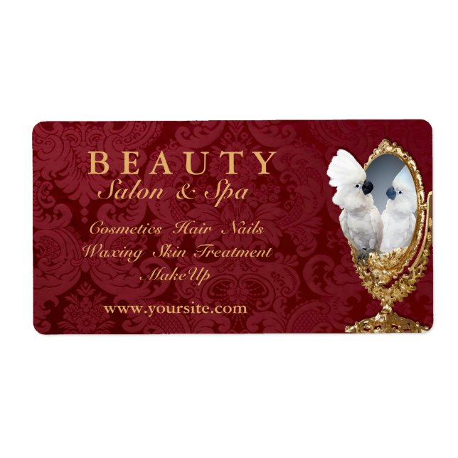 Spiegel an der Wand - Etikett (Vorne)