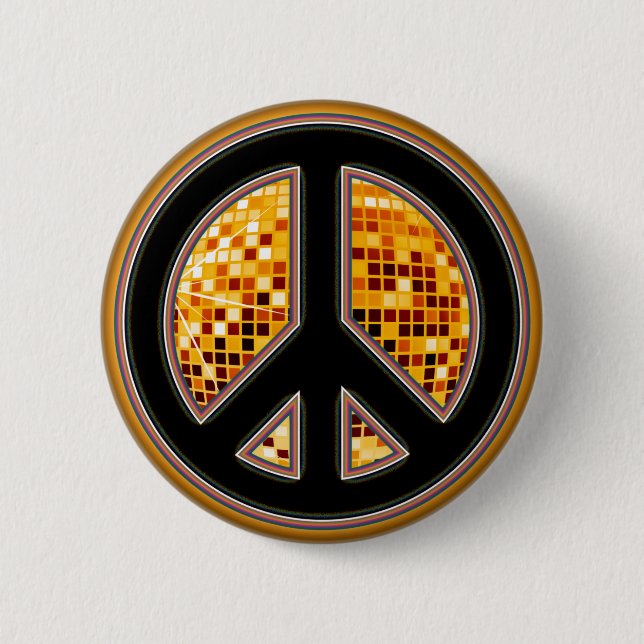 SPIEGEL-BALL-FRIEDENSzeichen Button (Vorderseite)