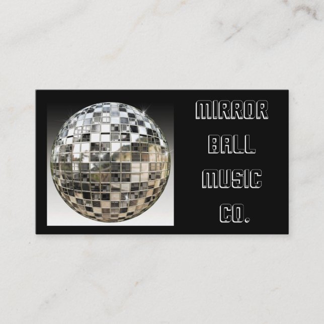 Spiegel-Ball-Musikindustrie-Karte Visitenkarte (Vorderseite)