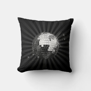 Spiegel-Disco-Ball auf Schwarzem Kissen