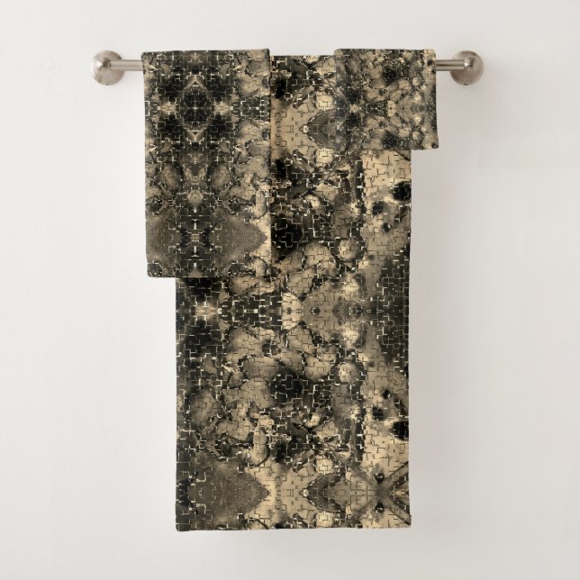 Spiegel mit samtigem Aussehen, klassisch beige Ein Badhandtuch Set (Insitu)
