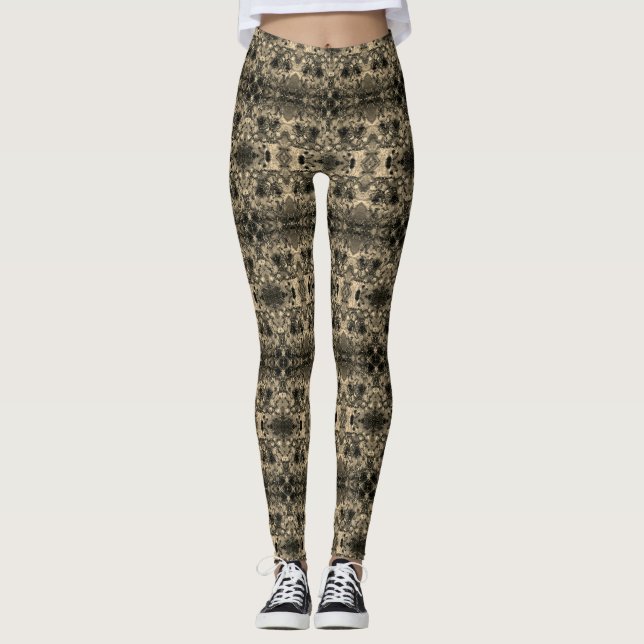 Spiegel mit samtigem Aussehen, klassisch beige Ein Leggings (Vorderseite)