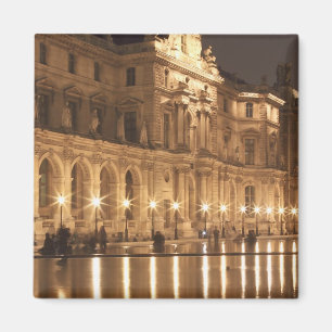 Spiegelbecken im Louvre, Paris, Frankreich Magnet