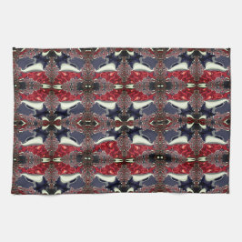 Spiegelbild mit wiederholter Form, über weiß Geschirrtuch