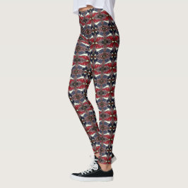 Spiegelbild mit wiederholter Form, über weiß Leggings