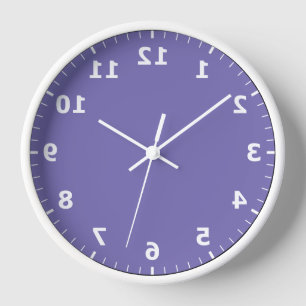 Spiegelbild-Uhr - Lila Spiegelnummeruhr Uhr