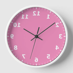 Spiegelbild-Uhr - rosa Spiegeltaster Uhr