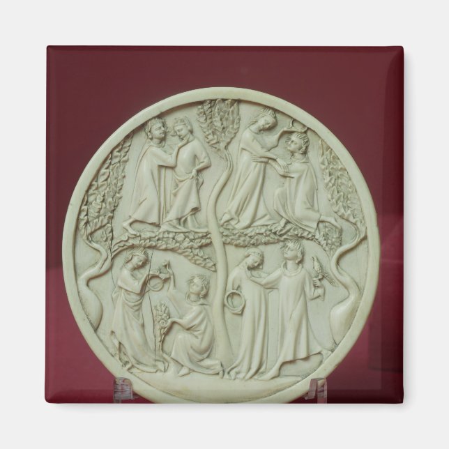 Spiegelcase mit höflichen Szenen, c.1320-30 Magnet (Vorne)