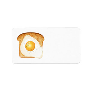 Spiegelei auf Toast Adressaufkleber