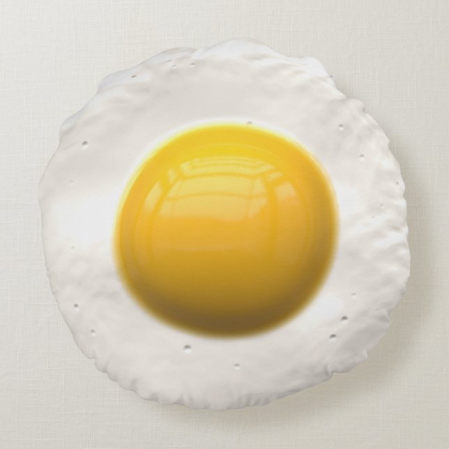 Spiegelei ist Spaß Rundes Kissen (Rückseite)