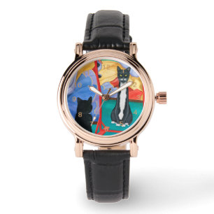 Spiegelkabinett-dünne Katze Armbanduhr