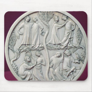 Spiegelkasten, der höfische Szenen, c.1320-30 Mousepad