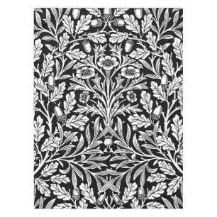 Spiegelkernen und Eiche Blätter Schwarz & Weiß Tischdecke