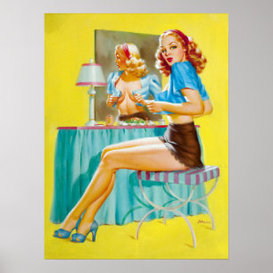 Spiegeln beim Spiegeln des Buttons nach oben Poster