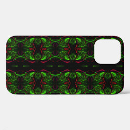 Spiegeln gekrümmter roter Linien auf grünem Hinter Case-Mate iPhone Hülle