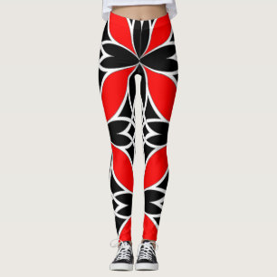 Spiegelndes keltisches Muster ( Flutterby Rot ) Leggings