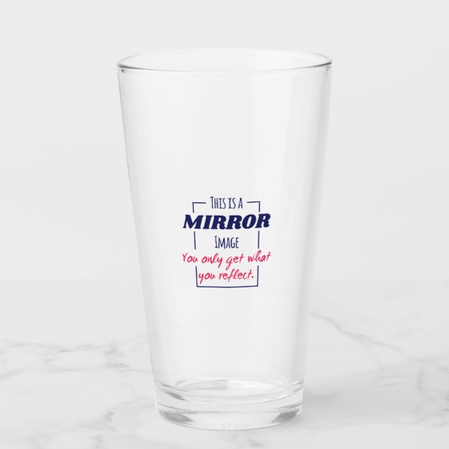 Spiegelreflexions-Mindset Motivationsdesign Glas (Vorderseite)