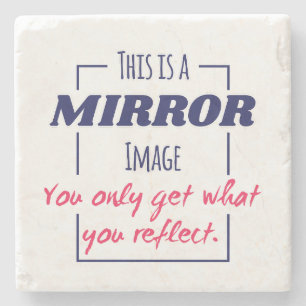 Spiegelreflexions-Mindset Motivationsdesign Steinuntersetzer
