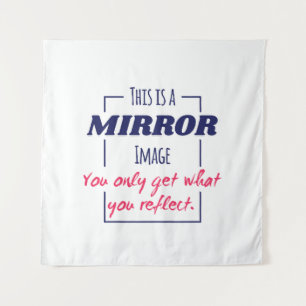 Spiegelreflexions-Mindset Motivationsdesign Wandteppich