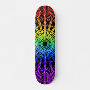 Spiegelscheiben-Mandala ( Regenbogen 2 ) Skateboard