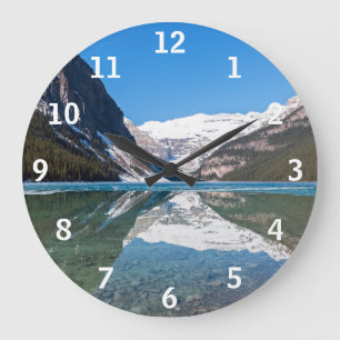 Spiegelung am Lake Louise - Banff NP, Kanada Große Wanduhr