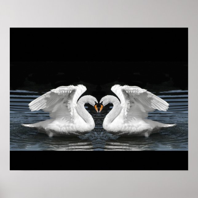 Spiegelung des schwachen Fotos durch schmales Weiß Poster (Vorne)