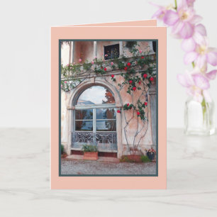 SPIEGELUNG DES SEES IN FENSTER/SEE-COMO KARTE