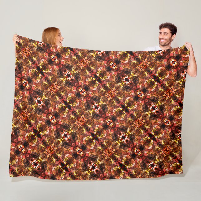 Spiegelung roter Dreiecke mit schrägen Formen Fleecedecke (Beispiel)