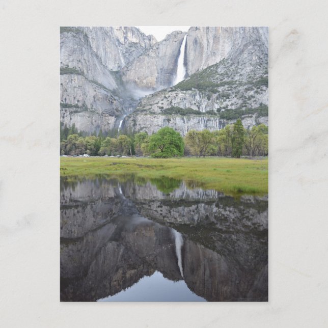 Spiegelungen der Fälle von Yosemite Postkarte (Vorderseite)