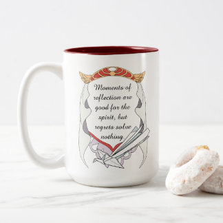 Spiegle dich, aber bereue nicht Inspirierender Bec Zweifarbige Tasse