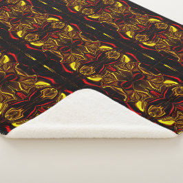 Spieglein - Gold und rot gebogene Spuren mit dunkl Sherpadecke