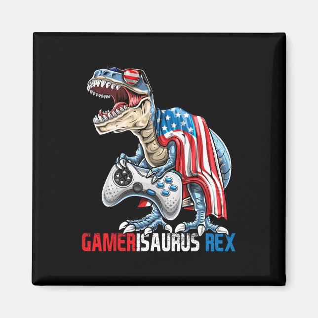 Spiel 4. Juli T Rex Dinosaur Amerisaurus Rex Bo Magnet (Vorne)