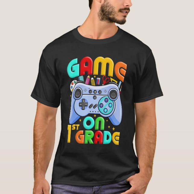 Spiel auf 1. Stufe zurück zur Schule 1. Stufe U T-Shirt (Vorderseite)
