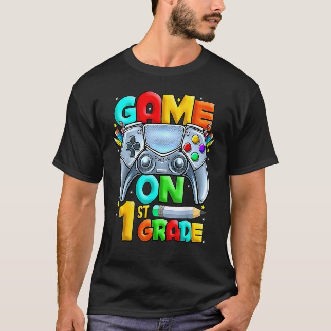 Spiel auf 1. Stufe zurück zur Schule 1. Stufe U T-Shirt (Vorderseite)