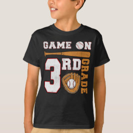 Spiel auf 3. Klasse Baseball zurück zur Schule T-Shirt