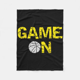 Spiel auf Bysketbyll; Blue Black Yellow Gold Team Fleecedecke