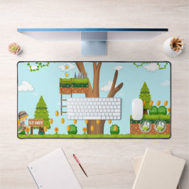 Spiel auf dem Hintergrund Sidescroller Schreibtisc Schreibtischunterlage