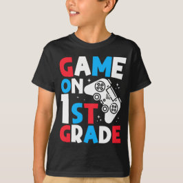 Spiel auf der ersten Stufe 1 zurück zur Schule Fun T-Shirt