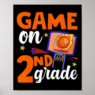 Spiel auf der zweiten Stufe Basketball zurück zur Poster