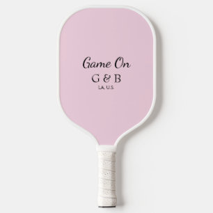 Spiel auf, füge Namen des Paares, Hochzeitsfeieror Pickleball Schläger