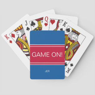 SPIEL AUF lustigen Zitat Niedliche Custom Monogram Spielkarten