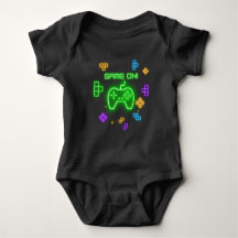 Spiel auf Neongrün, Blau und Gelb Gamer Baby