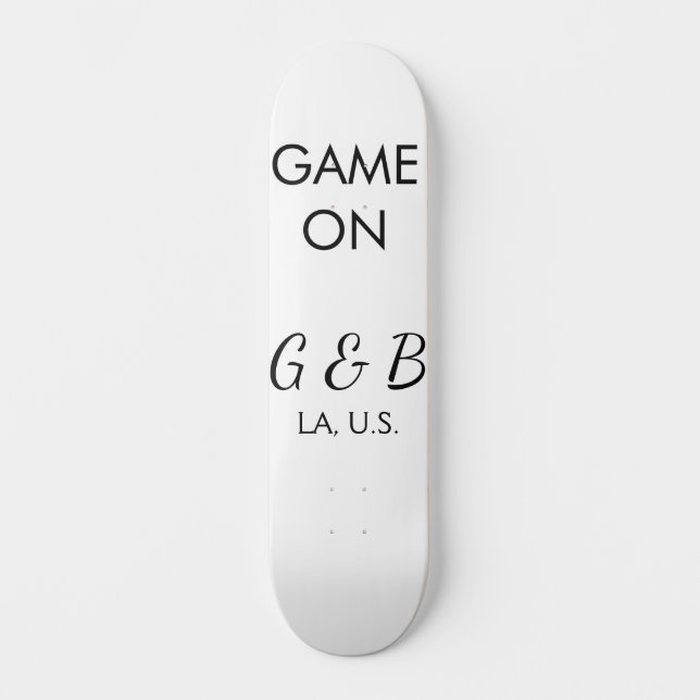 Spiel auf Pärchen Namen Hochzeitsfeier Platz Stadt Skateboard (Vorderseite)