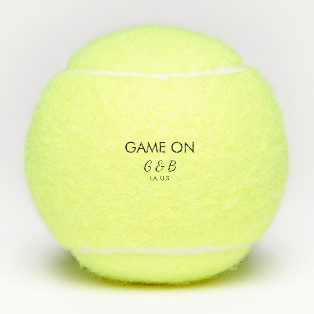 Spiel auf Pärchen Namen Hochzeitsfeier Platz Stadt Tennisbälle (Vorderseite)